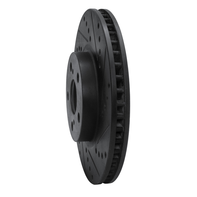 Pontiac Vibe Brake Rotor (1) - Front Right - R1 Concepts - Drilled & Slotted - Black - `00-`10